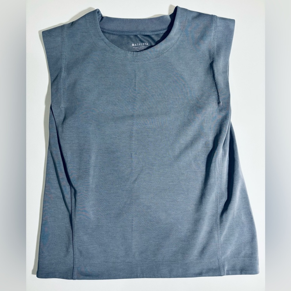 Athleta Blueish Crew Neck Top